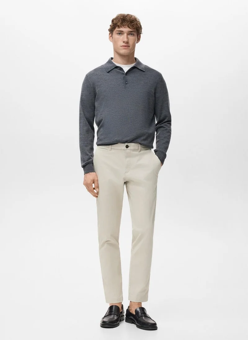 Mango Man  Prato cropped tapered chino trousers for Men | Best Price UAE